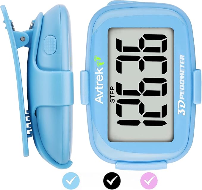 3D Step Counter Clip On with LED Backlight Pocket Pedometer for Walking Outdoor Activities Fitness Tracker Without Smartphone