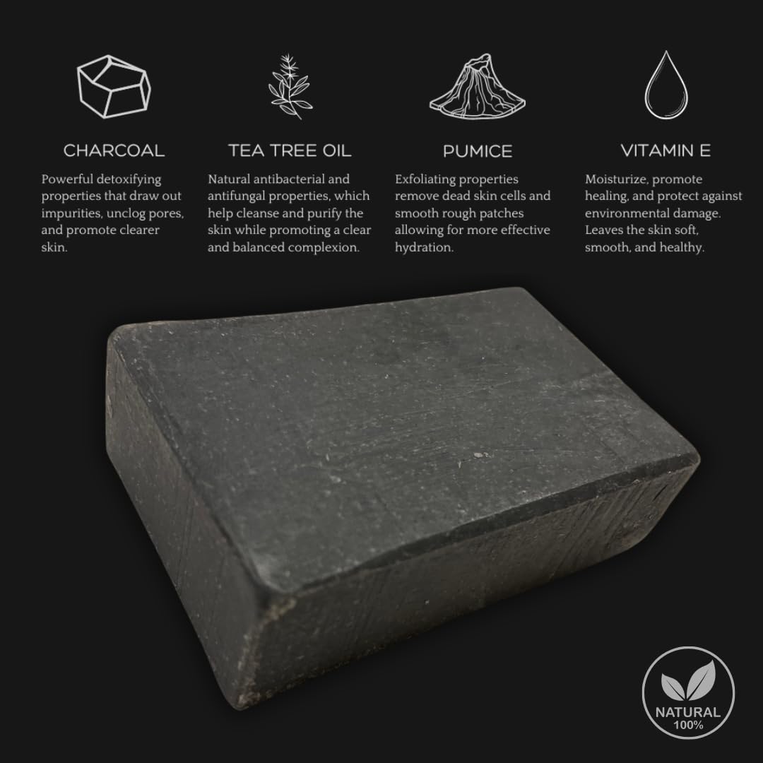 Bacne Bar: All Natural Body Acne Soap with Charcoal, Pumice, Tea Tree Oil & Vitamin E for a Deep Exfoliation Back Acne Treatment, Not for Sensitive Skin