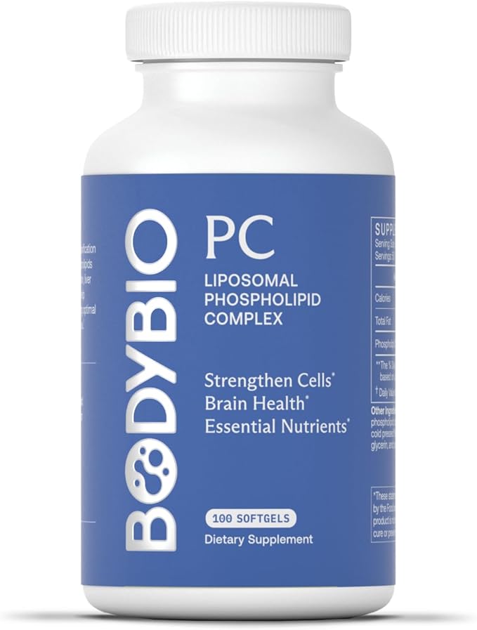 BodyBio PC - Phosphatidylcholine for Brain Health, Mental Clarity, Cognitive Function, Cellular Repair & Healthy Aging, Phospholipid Complex Supplement for Gentle Daily Detox