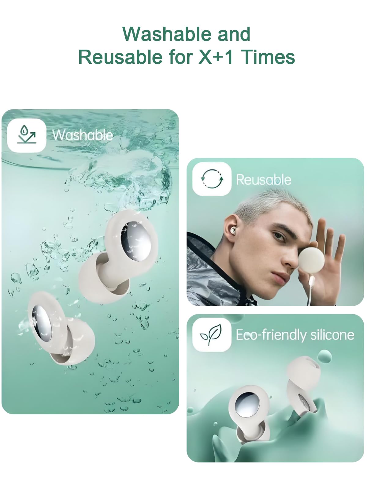 Ear Plugs for Sleeping Noise Cancelling -45dB, Soft and Reusable Silicone Noise Cancelling Ear Plugs with 8 Eartips and Carrying Case, for Concert, Snoring, Working and Traveling (White)