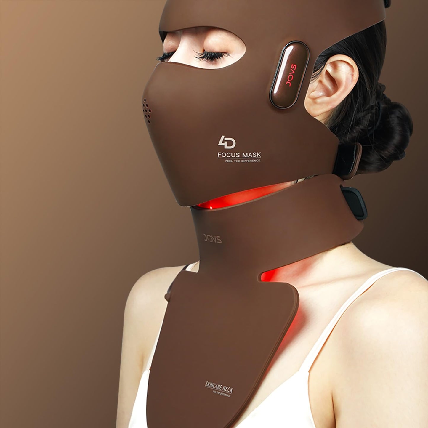 JOVS LED Neck & Chest Mask, LED Red Light Therapy for Neck, 66 LED Light Beams and 630nm Red Light Therapy for Neck Decollete Chest Body, Skin Care Device at Home and Travel