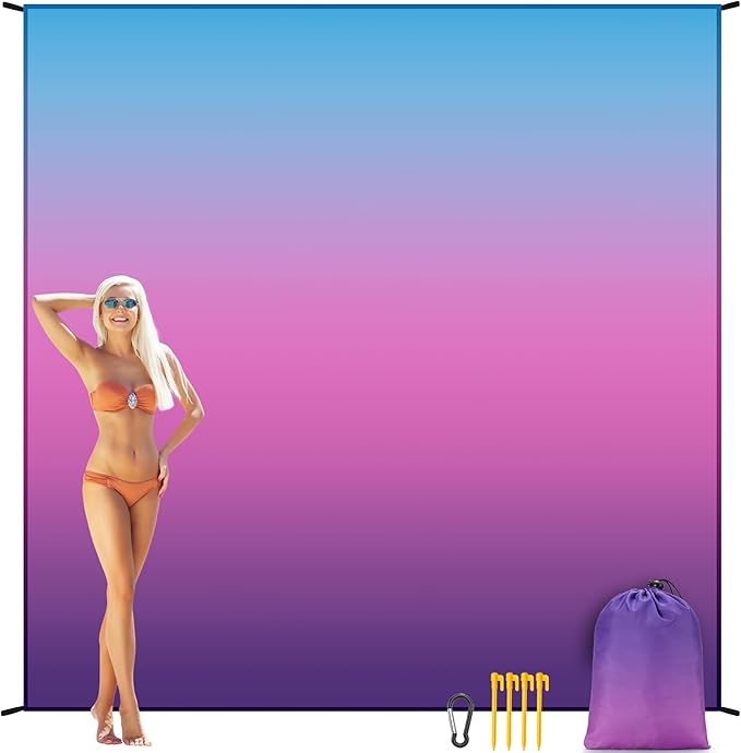 AISPARKY Beach Blanket Waterproof Sandproof Extra Large Beach Mat 79" X 83"/120"x108" for 2-8 Adults Quick Drying Durable Outdoor Picnic Mat for Travel, Camping, Hiking