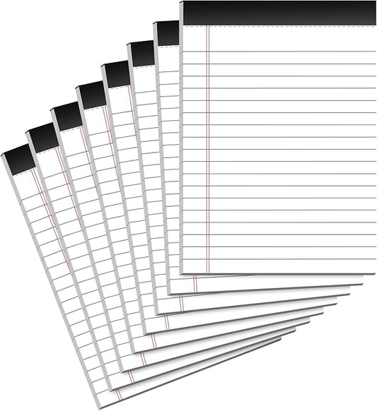 8 Pack Note Pads 4x6 Inch, White Mini Legal Pads, Small Writing Pads, Notepads of College Ruled Paper, Lined Paper Pads, Scratch Pads Mini Notepad for Grocery List, To-Do List, 30 Sheet/Notepad