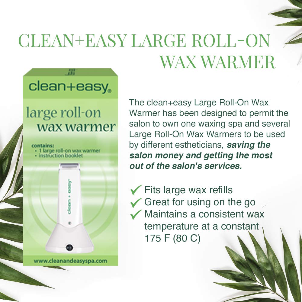 Clean + Easy Wax Roller Warmer Kit – Professional Roll On Wax Warmer for Hair Removal, Portable Heater for Face, Arms, Legs & Body, At-Home or Salon Use, Unit Only (120V)
