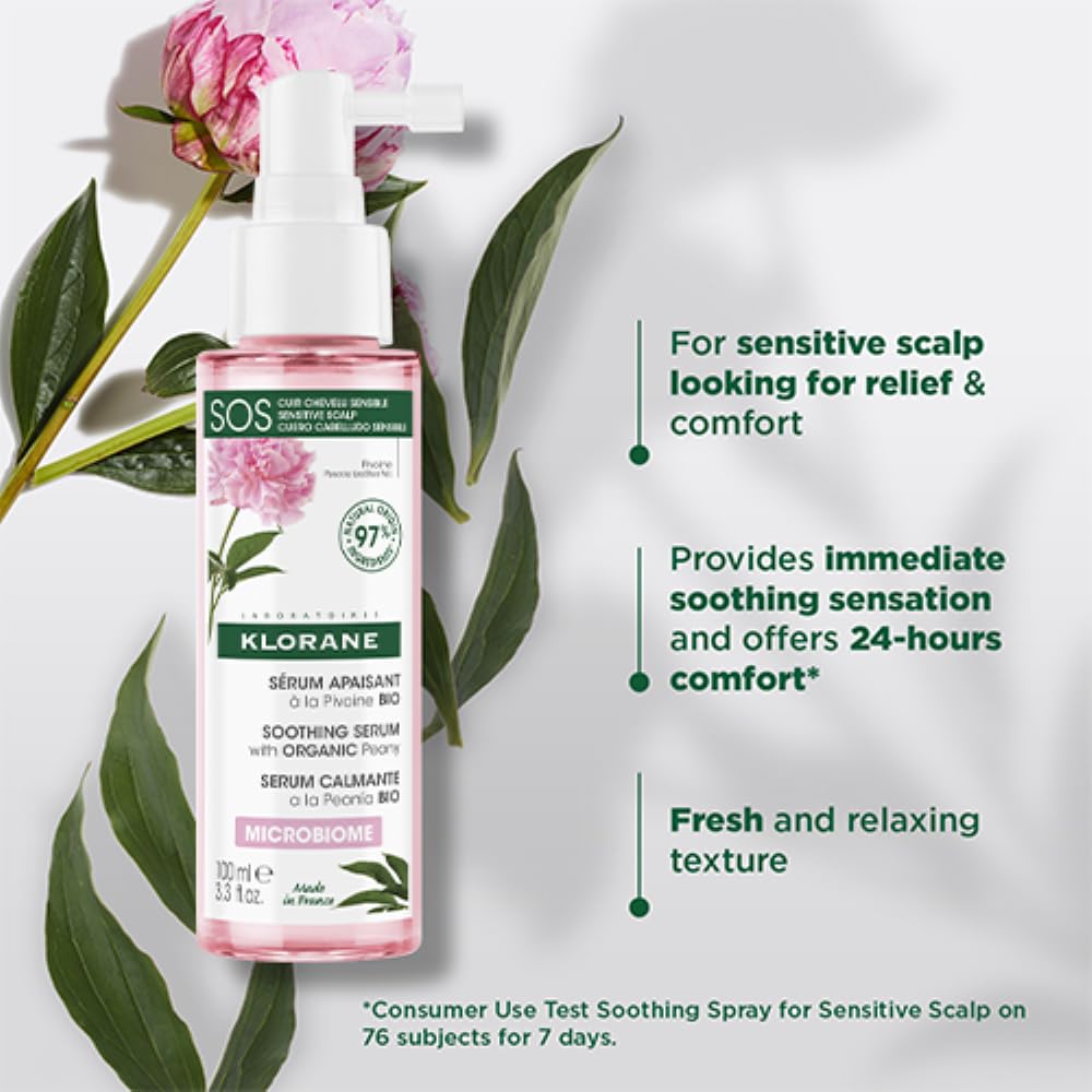 Klorane Soothing Scalp Serum with Peony, 3.4 fl. oz.