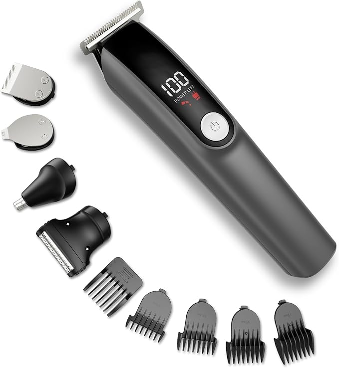 Beard Trimmer for Men 5 in 1 Electric Razor for Nose, Body, Face and Mustache Grooming Kit Cordless Hair Clipper Trimmer with Smart Charge Technology