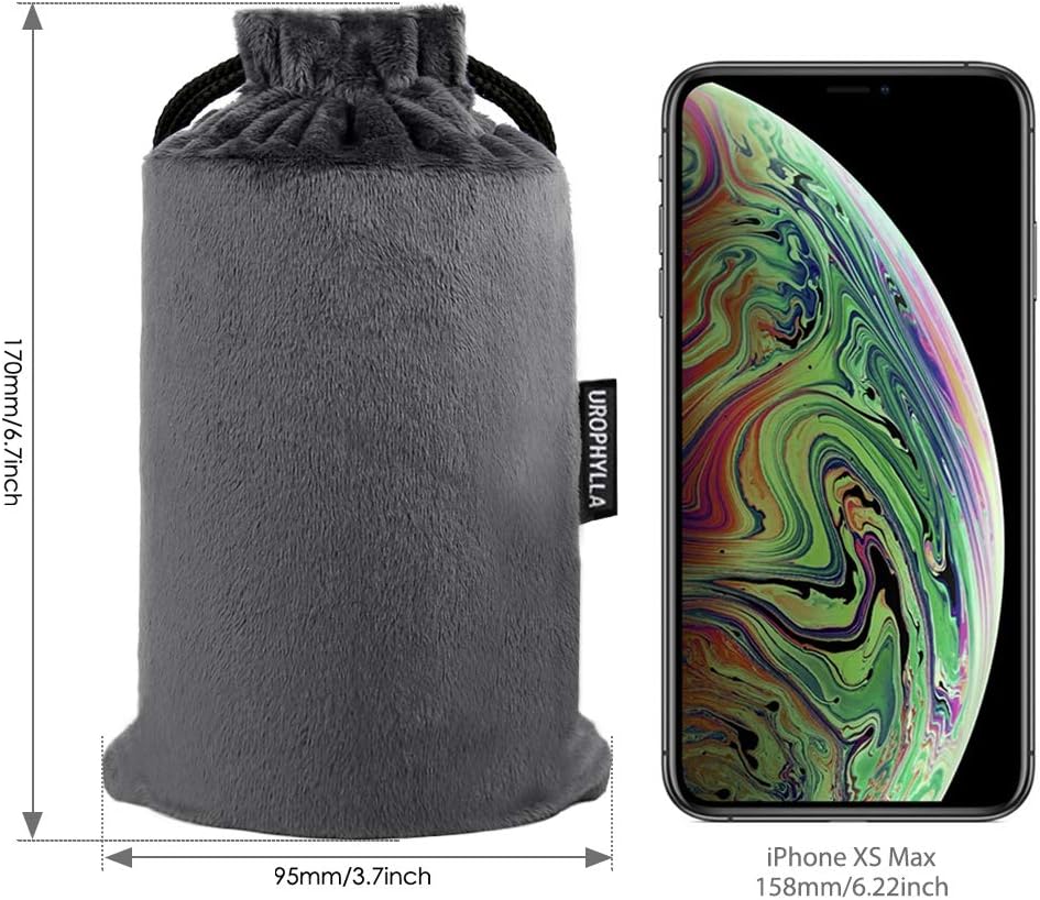 UROPHYLLA Inflatable Travel Pillow, Soft Velvet Inflatable Neck Pillow for Traveling, Airplanes, Train, Car, Office with Compact Bag, Breathable Washable Cover, Suit for Adults Sleeping - Grey