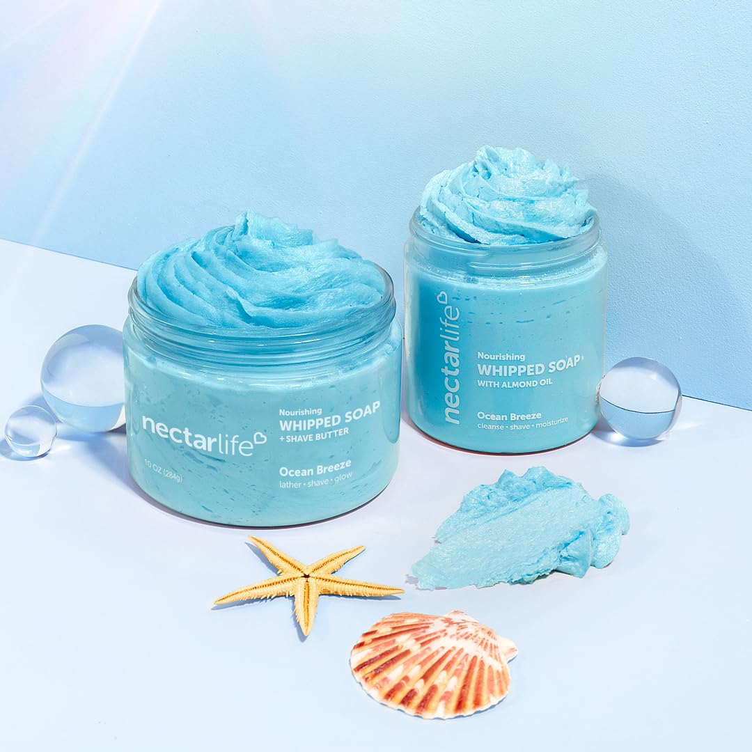 Nectar Life Whipped Soap and Shave Butter (10 Ounce, Ocean Breeze)