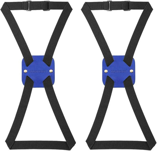 Adjustable Luggage Straps for Suitcases Add a Bag High Elastic Travel Bag Bungees Connecting Carry On Bag TSA Approved (2 Pack Blue)