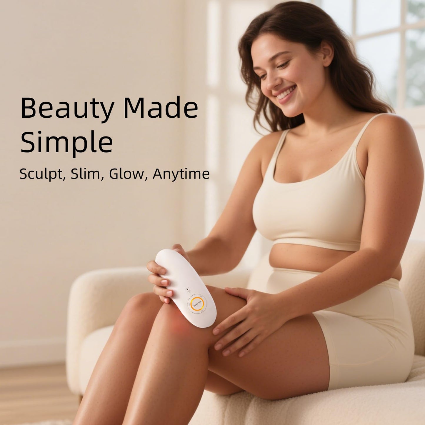 Aimmbiuty 3-in-1 Body Sculpting Machine, Cellulite Massager Tool with 3 Adjustable Modes, for Belly, Waist, Arms and Legs, Home Use for Women (White)