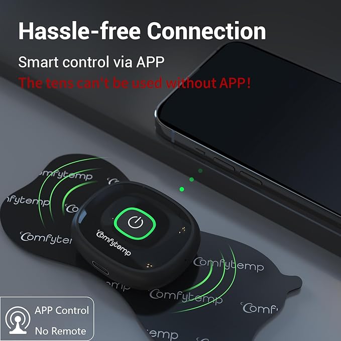 Comfytemp Wireless TENS Unit Muscle Stimulator with APP, FSA HSA Eligible Smart Dual Host TENS Machine for Pain Relief, EMS Device with 32 Modes, Pulse Muscle Massager for Back Shoulder Sciatica K6108