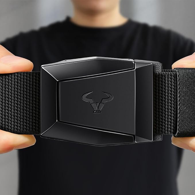 BULLIANT Men Belt 2 Pack,Nylon Web Holster Belt Stretch for Gift Men Outdoor Work Sports Hunting Hiking,Quick Release