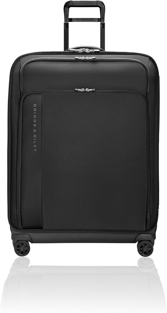 Briggs & Riley 29" Large Expandable Spinner - Checked Luggage for Travel, Suitcases with Wheels, Softside Rolling Bag for Men & Women - ZDX Collection, Black
