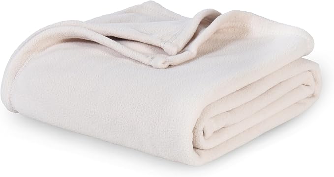 Berkshire Blanket Microfleece Throw Size Bed Throw Blanket Macadamia,Lightweight Soft Breathable Plush Micro Fleece Throw Blanket for Travel,Bed and Couch,50x60 Inches