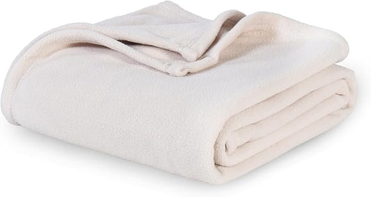 Berkshire Blanket Microfleece Twin Size Bed Blanket Macadamia,Lightweight Soft Breathable Plush Micro Fleece Blanket for Bed Couch Sofa,60x92 Inches