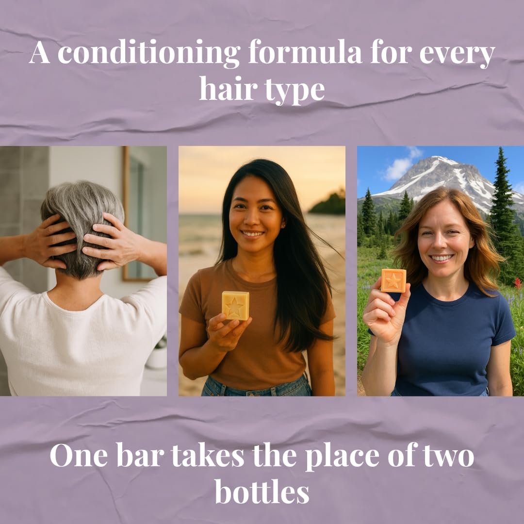 StarBars Freedom Conditioner Bar - UNSCENTED and Color Free - 2oz - Sulfate-Free, Silicone-Free, No Parabens or Phthalates - Made in the USA