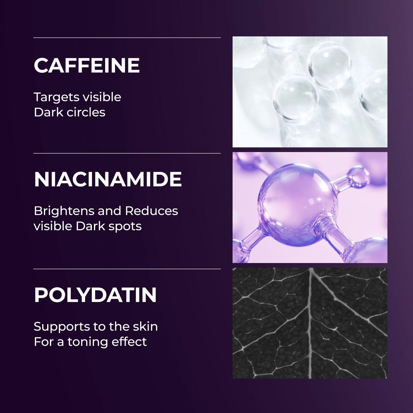 Atclinic DOMINAS Caffeine Eye Serum with Arginine-E & Vitamin E – Korean Eye Gel for Puffiness, Dark Circles, Fine Lines | Cooling Guasha Metal Tip (0.67 fl oz)