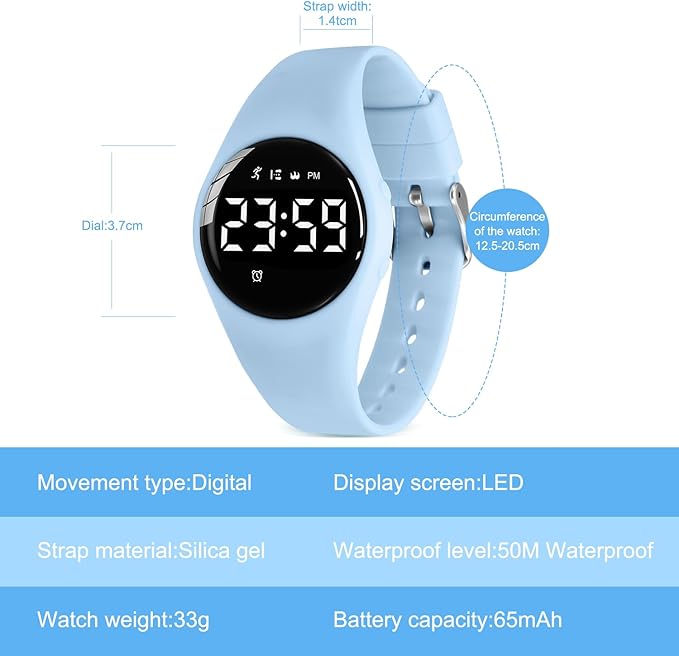 Kids Watches for Girls Boys Digital Sport Watch with Step Counter Pedometer Vibration Alarm Clock, No App Waterproof Fitness Tracker Kids Watch Boys Girls Teens Students Ages 5-16
