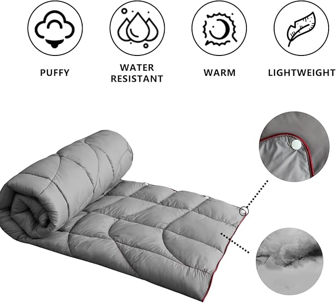 Camping Blanket, Packable Puffy Blanket Down Alternative Blanket Lightweight Windproof Water Resistant for Outdoors,Hiking, Backpacking,Beach,Car,Picnic,Stadium 52x75in