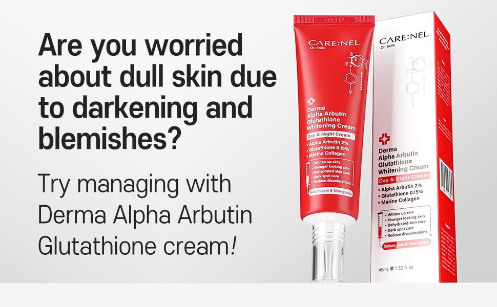 CARE:NEL Whitening Cream for face Korea Derma Alpha Arbutin Glutathione 1.52fl.oz/45ml