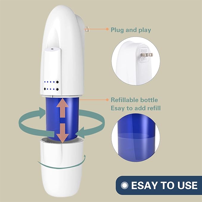 Smart Waterless Essential Oil Diffuser, Scent Air Machine with Cold Air Technology, Plug-in Wall Diffuser 100ml, Portable-Professional-Aromatherapy Diffuser for Home, Large Room