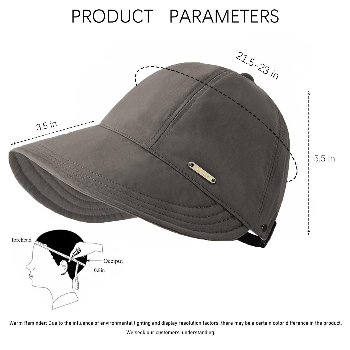 Sunhats for Women UV Protection Ponytail Hat Packable Hats for Women Travel UPF 50 Hats for Men Adjustable Cap Gray