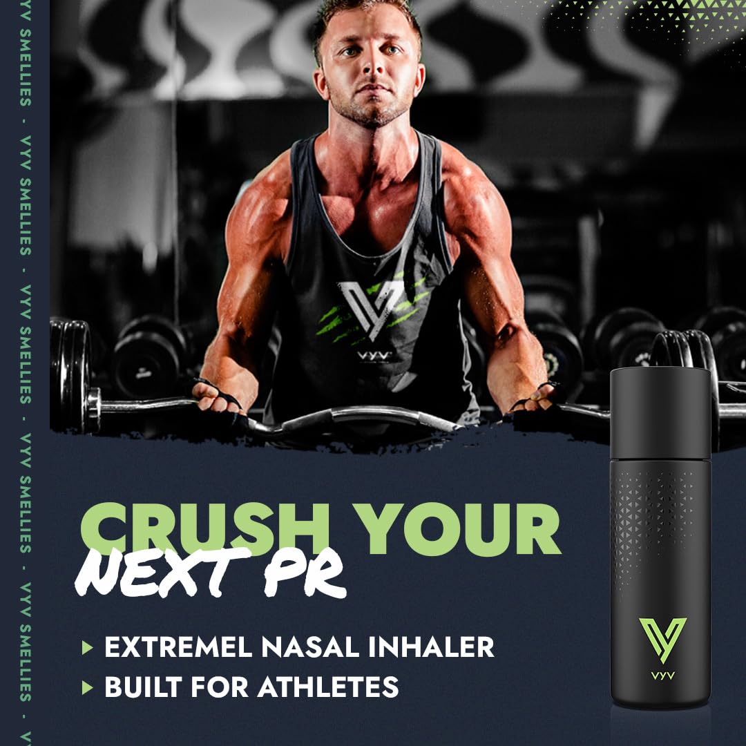 Powerful Instant Wake Up Essential Oil Inhaler for Gym, Powerlifting, Workout, Athletics | Energy, Focus | Mint Scented | Pocket-Sized | Squeezable Bottle to Control Strength | 100+ Uses