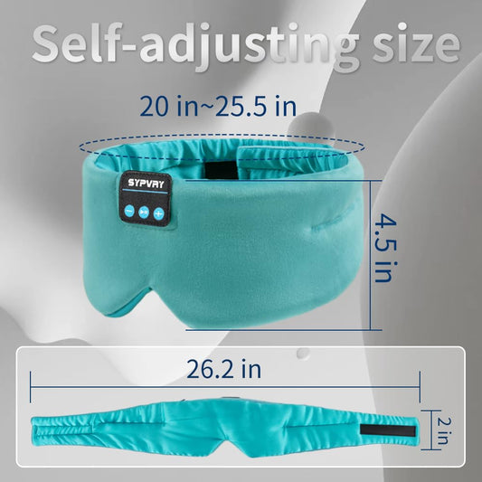 Sleep Mask Bluetooth 5.4 Headphones Soft Wireless Headband Eye Mask Blackout with Microphone (Emerald)