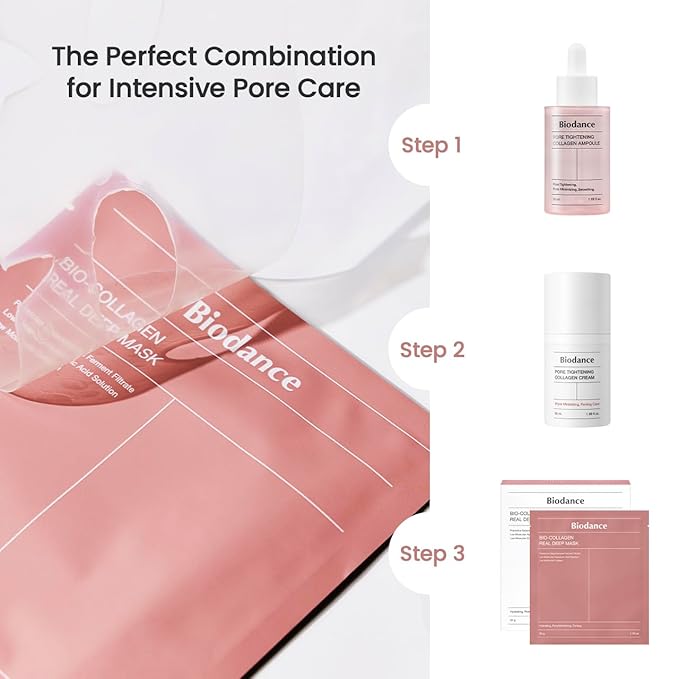 BIODANCE Bio-Collagen Real Deep Mask, Hydrating Overnight Hydrogel Mask, Pore Minimizing, Elasticity Improvement, 34g x4ea