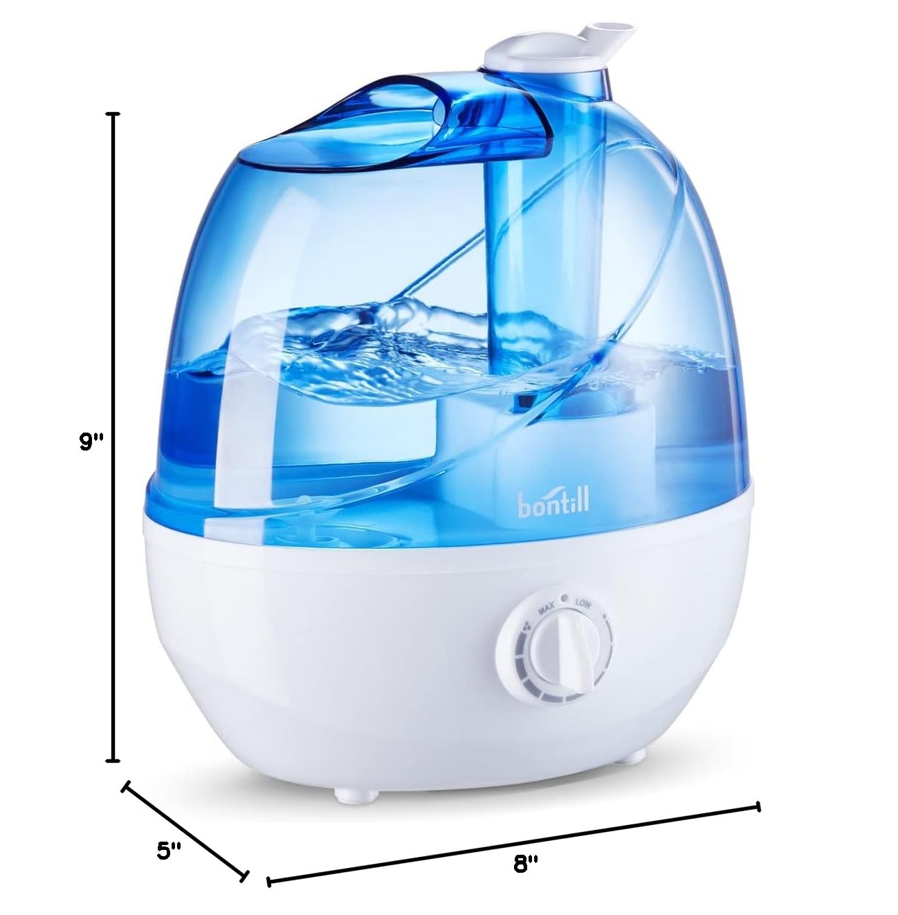 Cool Mist Humidifiers for Bedroom & Large Room (2.5L Water Tank) Quiet Ultrasonic Air Humidifier For Babies Nursery, Office, Indoor Plants & Whole House -Adjustable 360 Rotation Nozzle, Auto-Shut Off