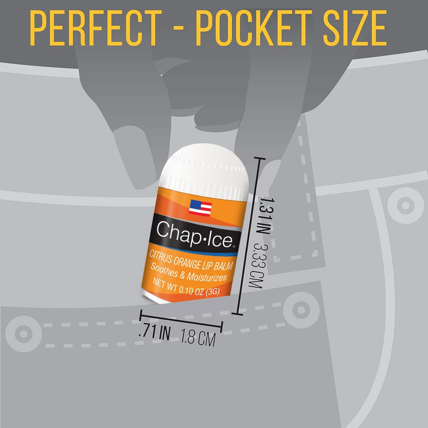 Citrus Flavor - Chap-Ice Mini Lip Balm, 4 count - Made in USA, 0.10 Oz, Push-Up Style, Hydrating Lip Care for Smooth and Soft Lips, Compact Size for Travel, Perfect for Daily Use - 4ct