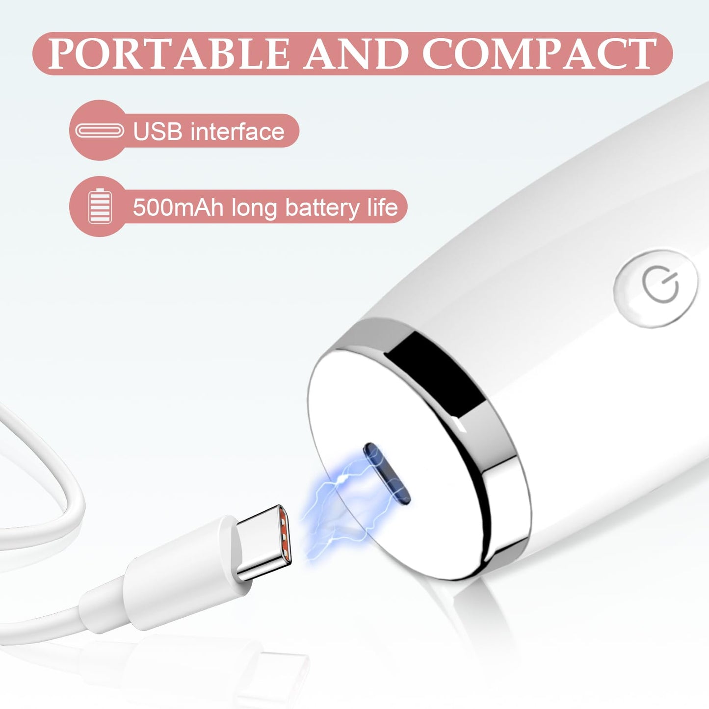 Blackhead Vacuum Removers - Pore Vacuum for Face with 5 Attachments & 3 Suction Levels - USB Rechargeable Blackhead Remover Tools for Women and Men (White)