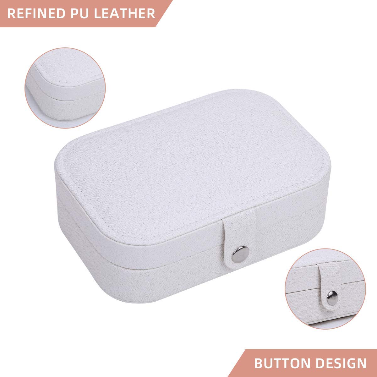 CASEGRACE Jewelry Box For Women Travel Jewelry Organizer Double Layer for Necklace Earring Rings Jewelry Holder Case