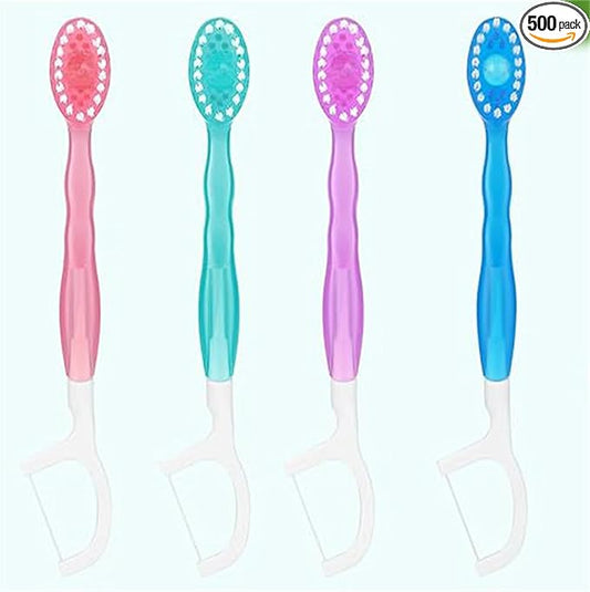 5 in 1 Mini Toothbrush & Floss Disposable Toothbrushes with Toothpaste All in one Oral Care on The go Portable Travel Toothbrush and Toothpaste Set (1 Set/26 Pcs)