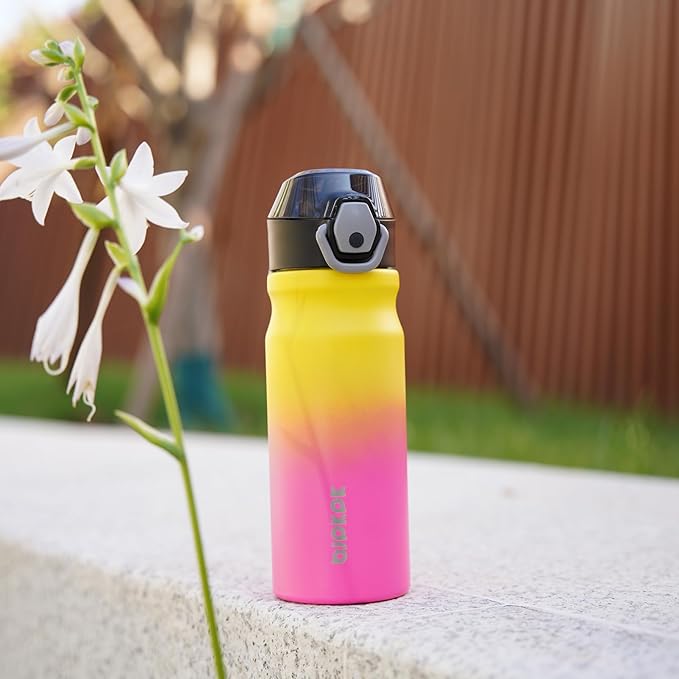 BJPKPK Stainless Steel Insulated Water Bottle With Straw Lid 18oz Reusable Metal Thermo Bottles Keep Cold And Hot,Rainbow