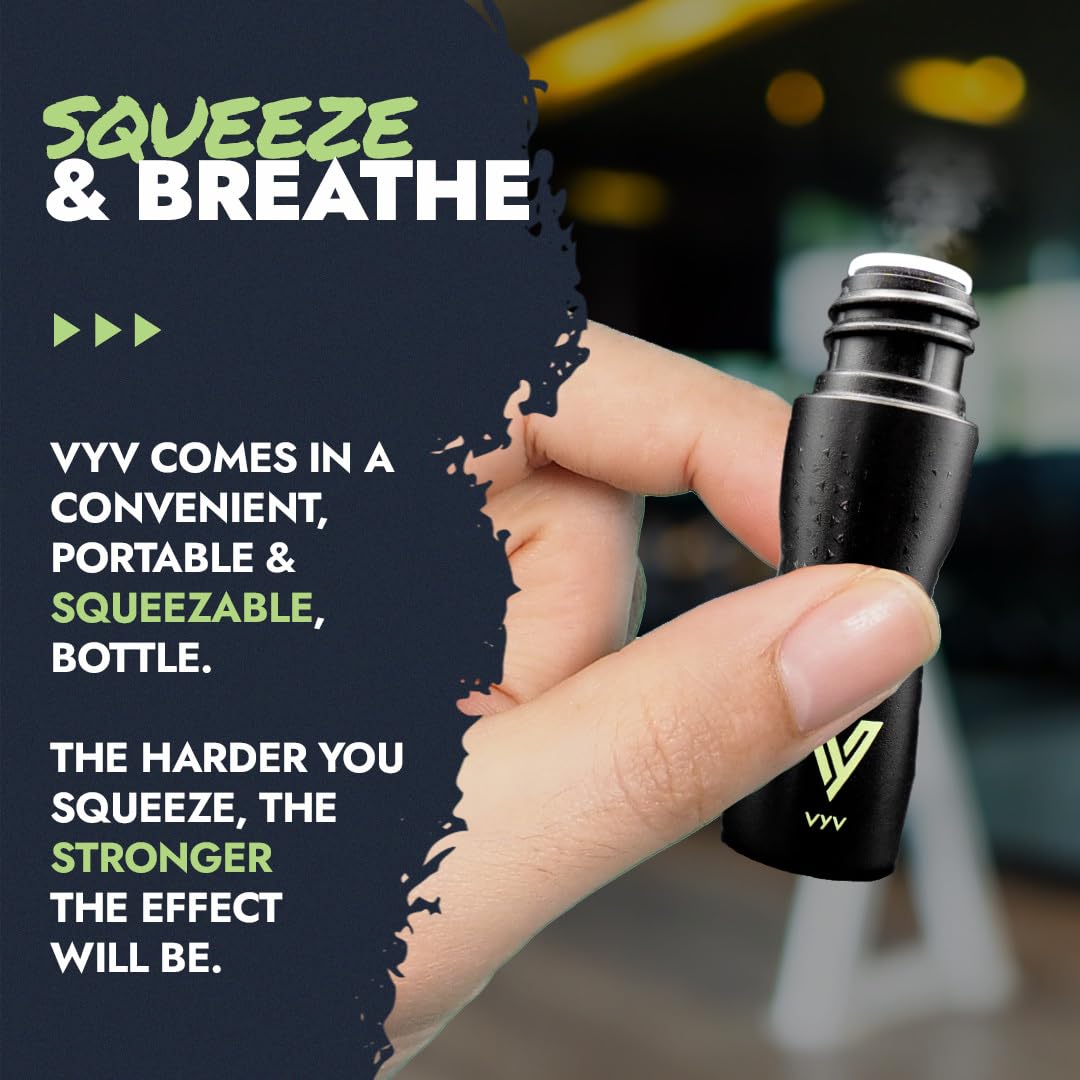 Powerful Instant Wake Up Essential Oil Inhaler for Gym, Powerlifting, Workout, Athletics | Energy, Focus | Mint Scented | Pocket-Sized | Squeezable Bottle to Control Strength | 100+ Uses