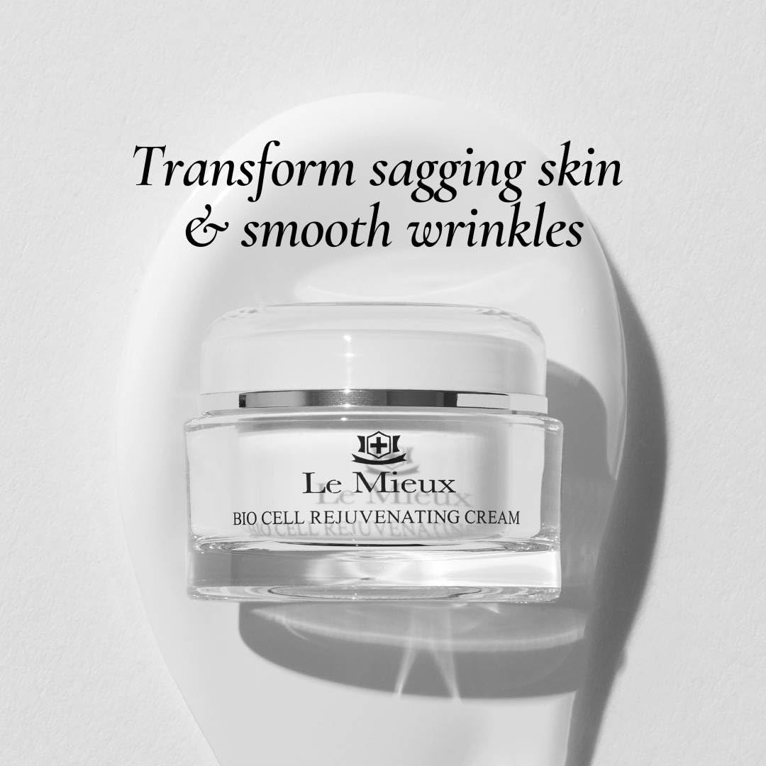 Le Mieux Bio Cell Rejuvenating Cream - Triple Peptide Facial Moisturizer with Hyaluronic Acid, Squalane & Rose Hip, Night & Day Cream for Face & Neck, No Parabens or Sulfates (1.75 oz / 52 ml)