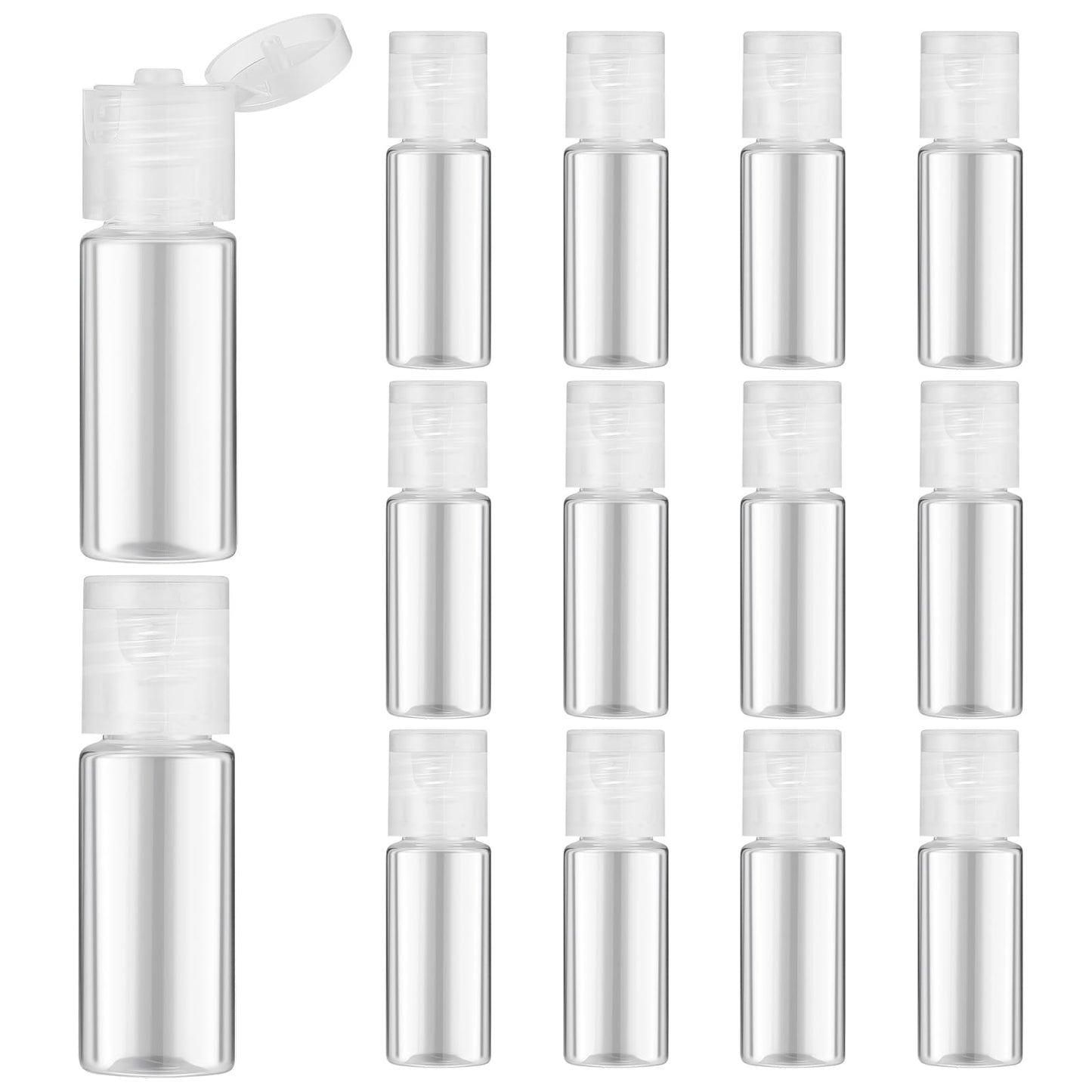 12 PCS Small Travel Squeeze Bottles,12ml 0.4oz Refillable Plastic Empty Cosmetic Containers for Shampoo, Toner, Liquid Toiletries, Dispensers Bottles, Travel Essentials Sample