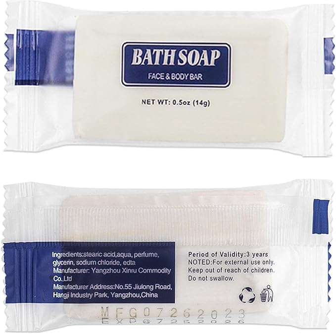 30 Pack Disposable Toothbrushes with Toothpaste and Soap Individually Wrapped, 30 pcs Toothbrushes (2 Colors) with 30 pcs Bar Soap(0.5 oz)