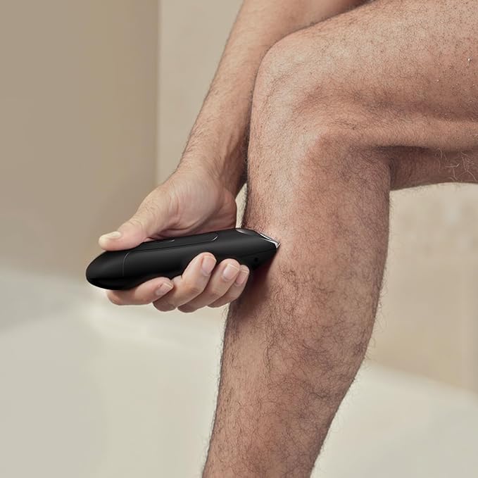 CLEVEB Body Hair Trimmer for Men & Women, Waterproof Rechargeable, Length Adjustable, Multifunctional Shaver with LED Indicator