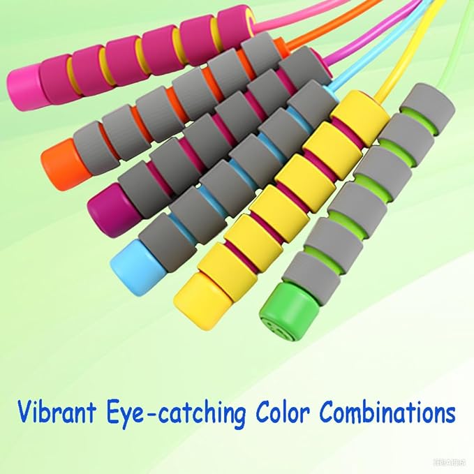 Jump Rope for Kids - Adjustable Soft Skipping Rope with Skin-Friendly Foam Handles for Kids, Boys, Girls, Children - Outdoor Fun Activity, Great Party Favor, Exercise Activity & Fitness