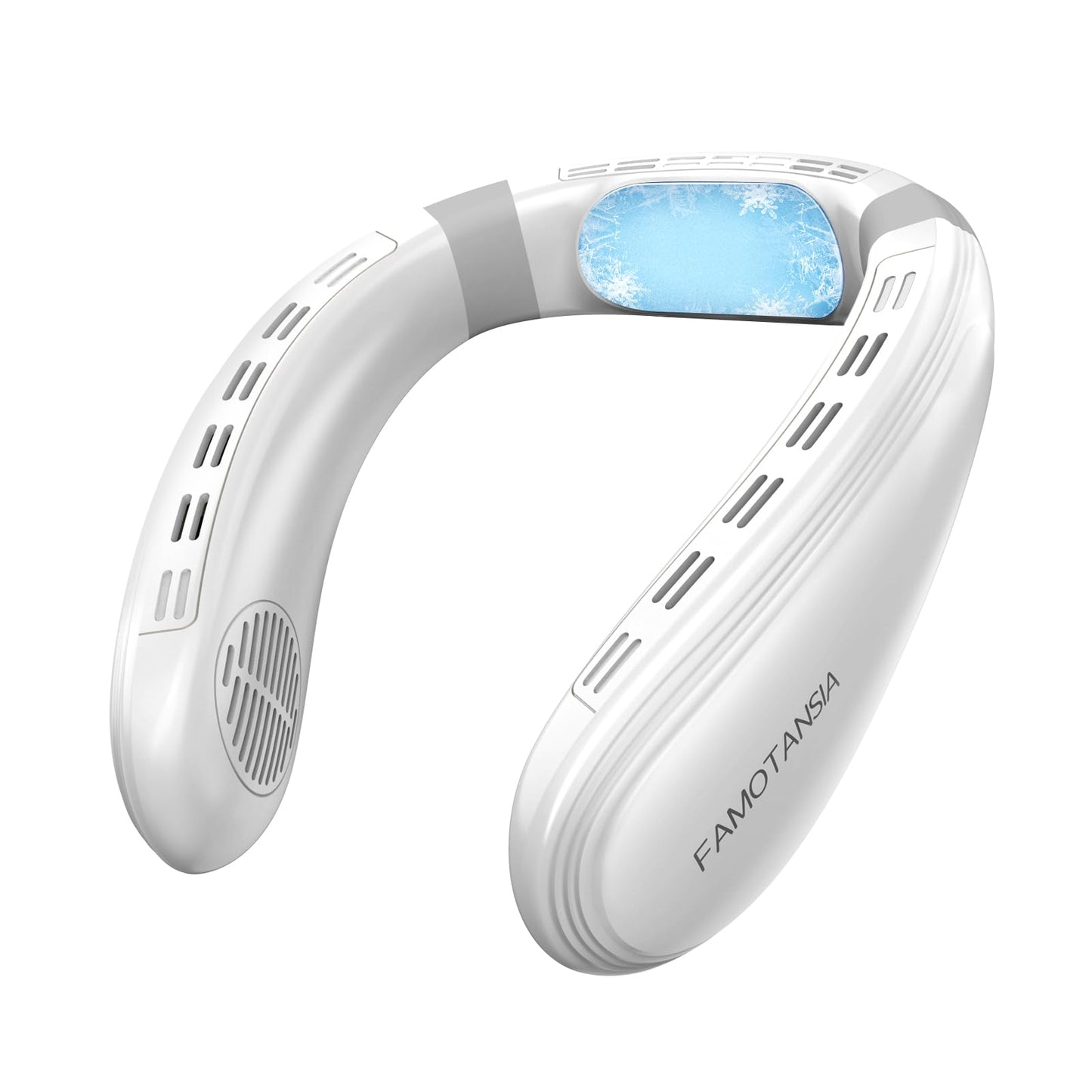 Neck Fan, Neck Air Conditioner Wearable Personal Fan with Cooling Plate, 5200mAh Large Battery, Ergonomic Design, White