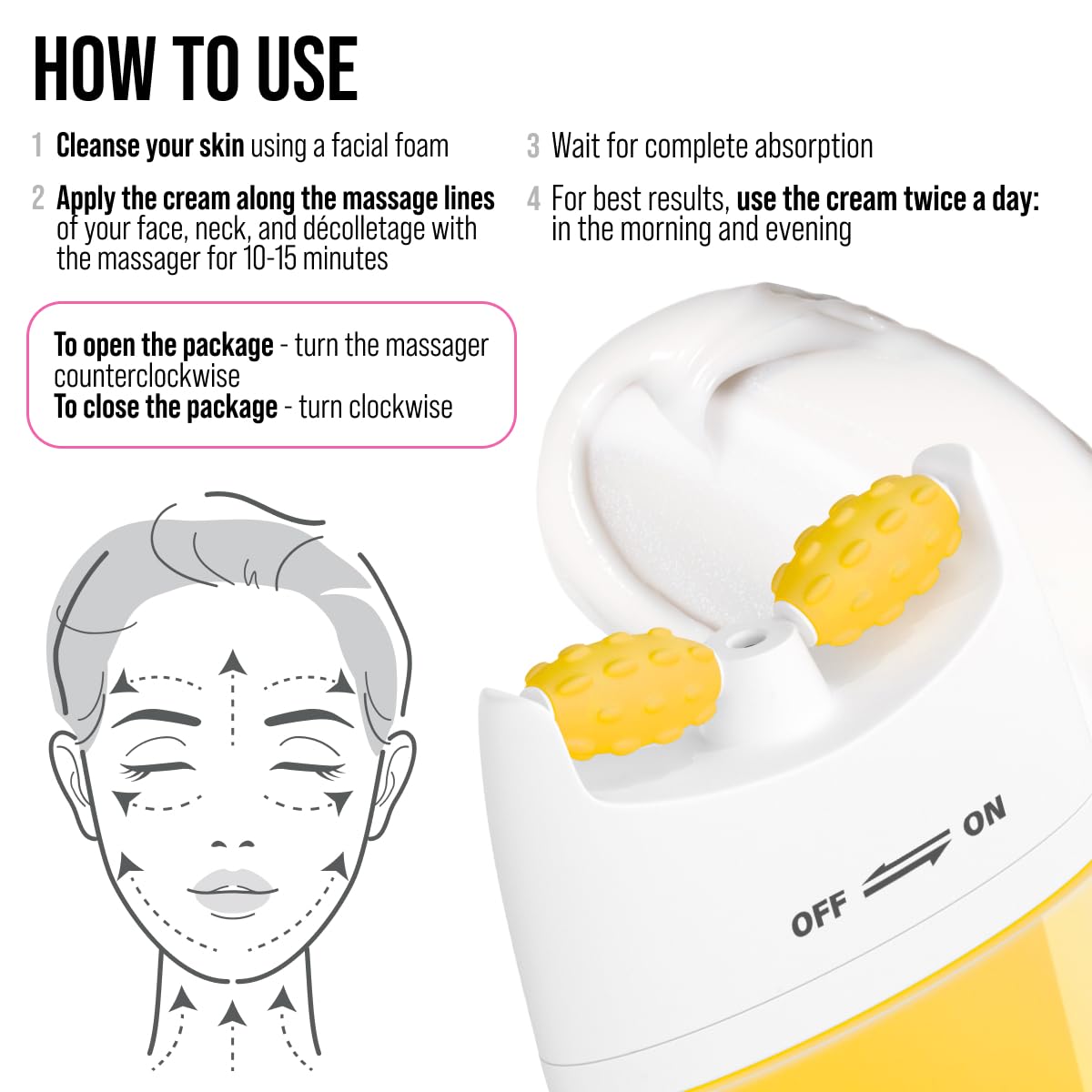 7DAYS Face Moisturizer with Collagen – Korean Skin Care Daily Face Cream for Women – Anti Aging, Anti-Wrinkle, Firming – with Face Roller & Neck Massager – 2.7 fl oz