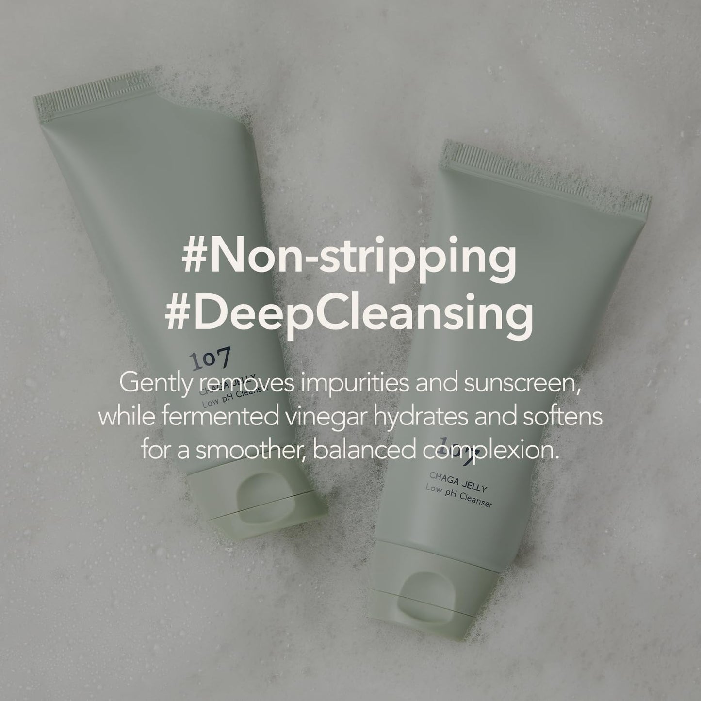 107 Gentle Gel Cleanser, Low pH, Non-Stripping Cleanser for Sensitive Skin, Enriched with Antioxidant & Calming Ingredients, Korean Beauty (4.0 fl oz)