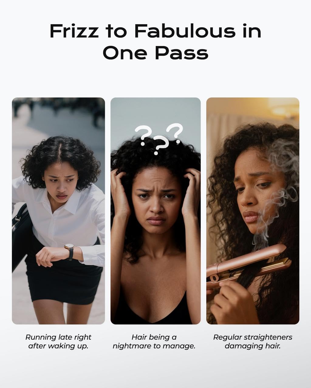 Titanium Flat Iron Hair Straightener for Natural Hair, 2 inch Hair Straightener for Thick Hairs, Silk Press Flat Iron Wide Plate