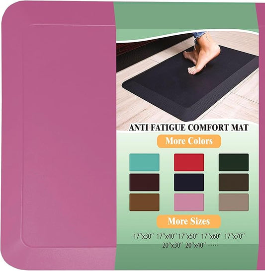 1" Extra Thick Anti Fatigue Floor Mat 30" L x 20" W,Kitchen Mat, Standing Desk Mat,140D Advanced PU Foam Ergonomic Comfort at Home, Office, Garage, Sink (Rose Pink)