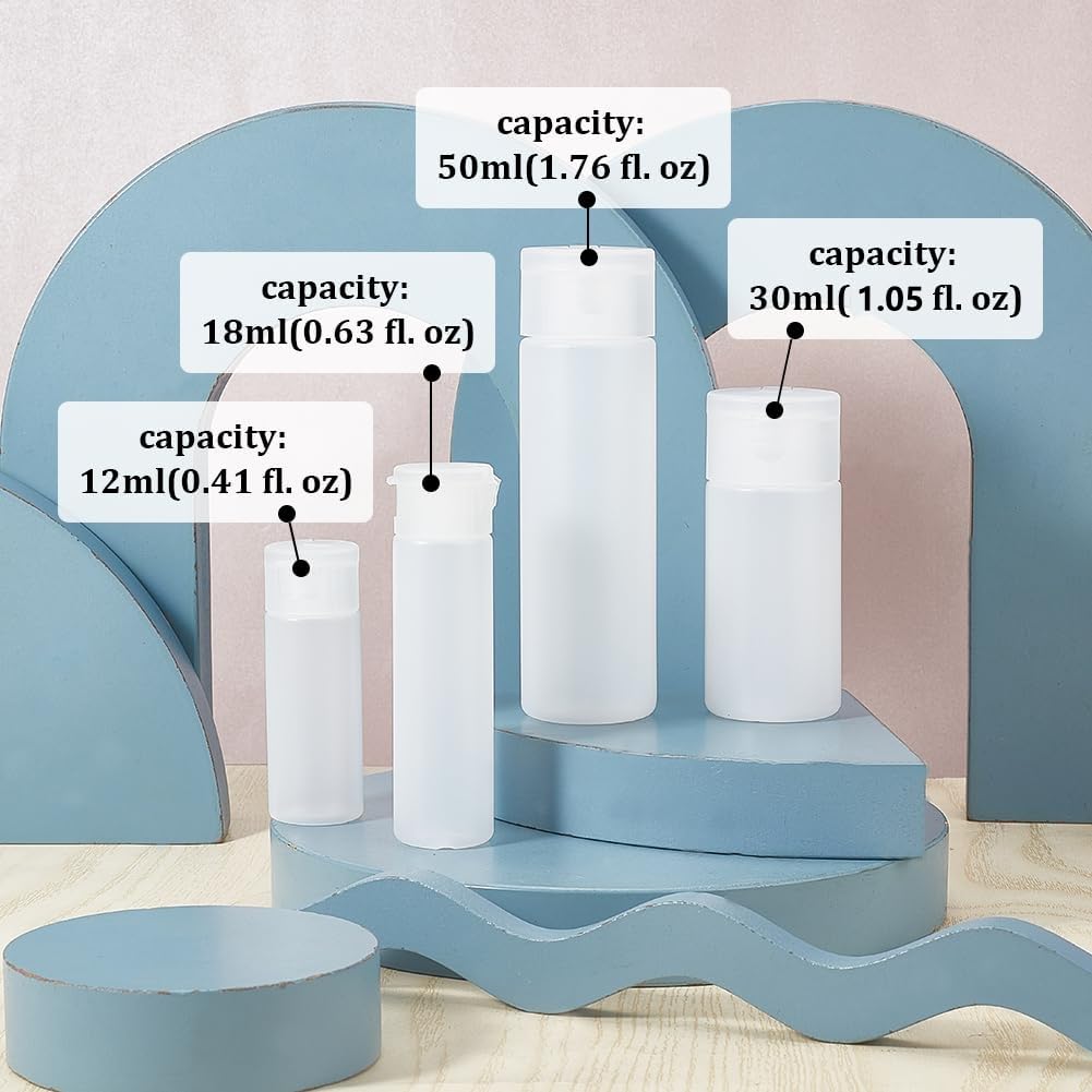 BENECREAT 10 Pack 18ml 0.6oz Small Travel Squeeze Bottles Refillable Makeup Foundation Container Travel Essentials Sample Bottles for Toiletries, Shampoo Toner Cosmetic