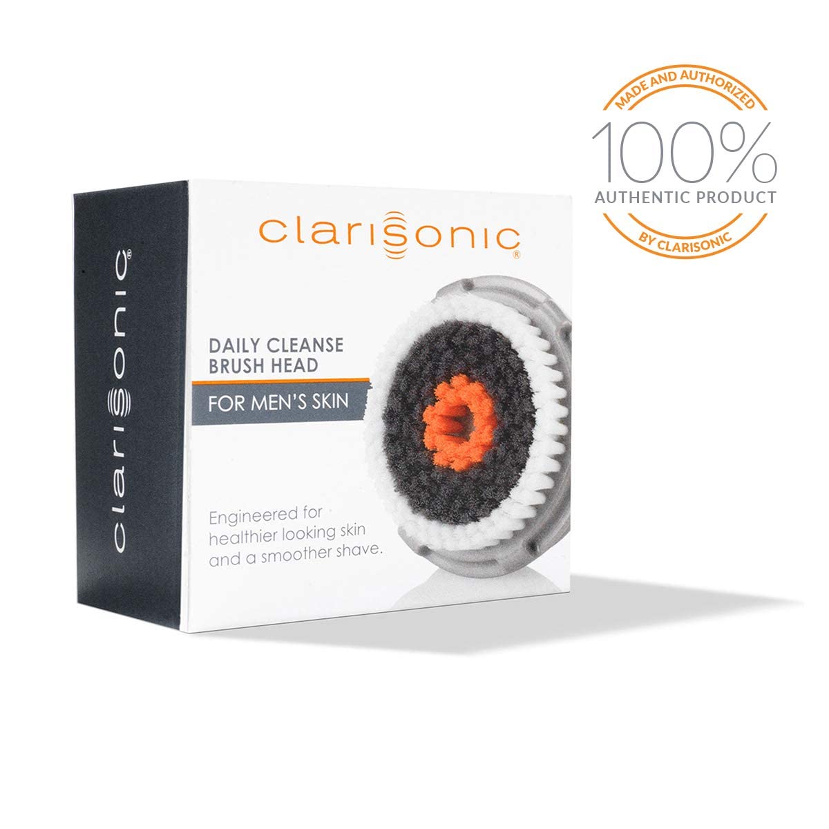 Clarisonic Men's Facial Cleansing Brush Head Replacement Compatible with Mia 1, Mia 2, Mia Fit, Alpha Fit, Smart Profile Uplift and Alpha Fit X, 1 Count