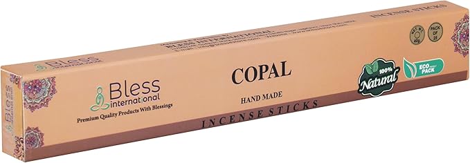 Bless-Copal 100%-Natural-Handmade-Hand-Dipped-Incense-Sticks Organic-Chemicals-Charcoal-Free Purification-Relaxation-Positivity-Yoga-Meditation Best-Woods-Scent (25 Sticks (1.4 OZ))