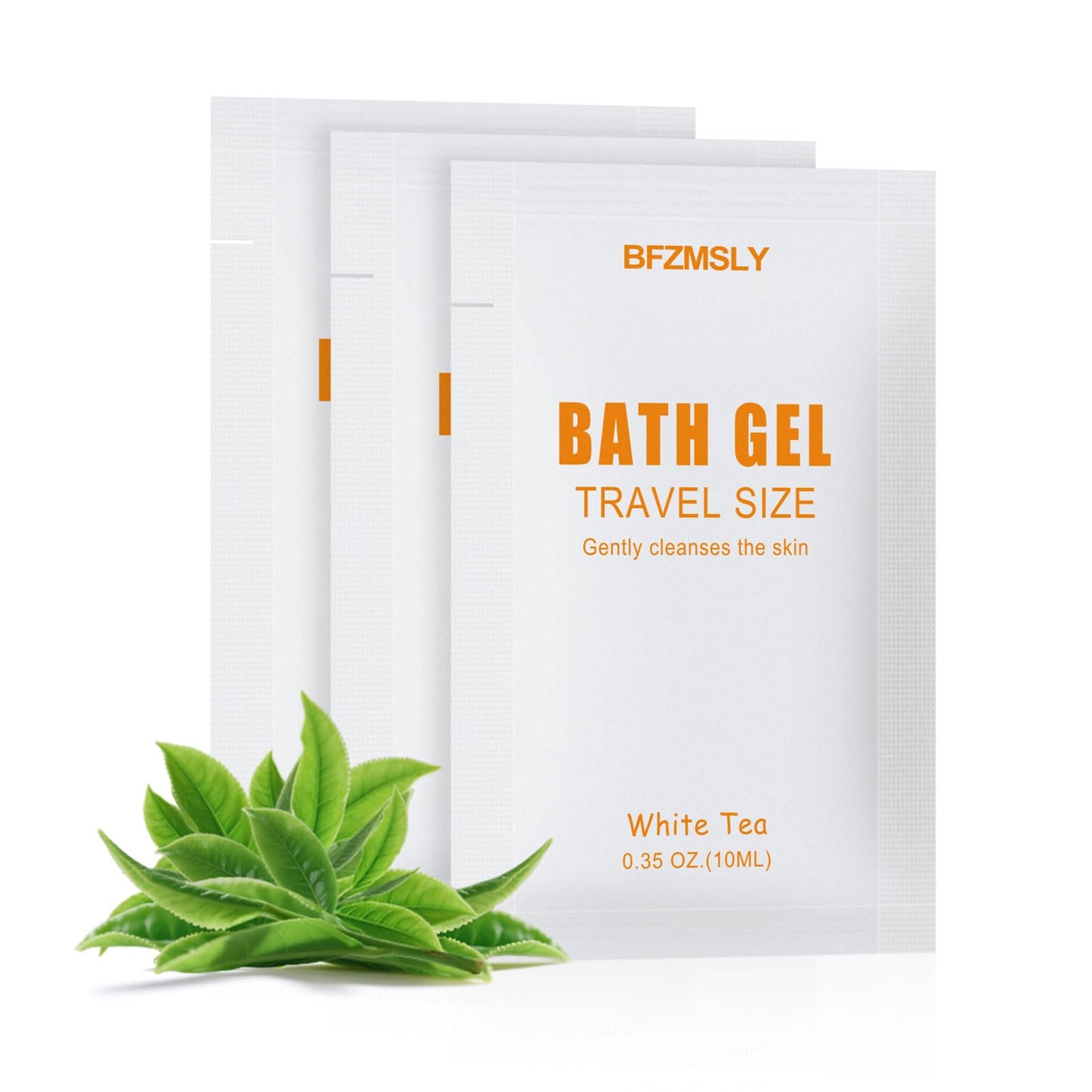 BFZMSLY 50 Pack Travel Size Body Wash Packets Bulk (0.35oz, White Tea Scent) – Mini Individual Pack TSA Approved Toiletries for Guest Body Wash for Hotels, Airbnb, Travel & Hospitality